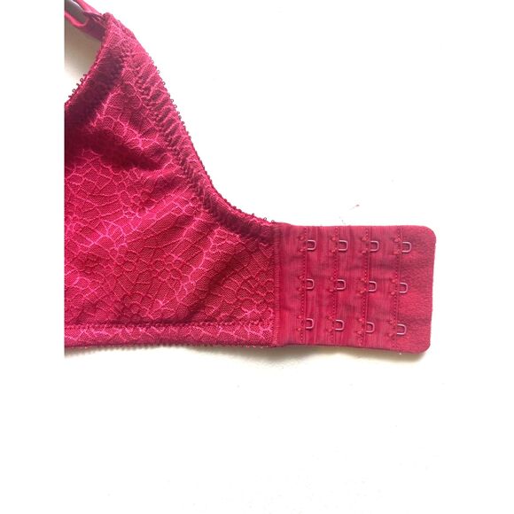 Chantelle Bra 42 F (DDD) Red Full Coverage Underwire Magnifique Minimizer Plus S - Picture 14 of 15